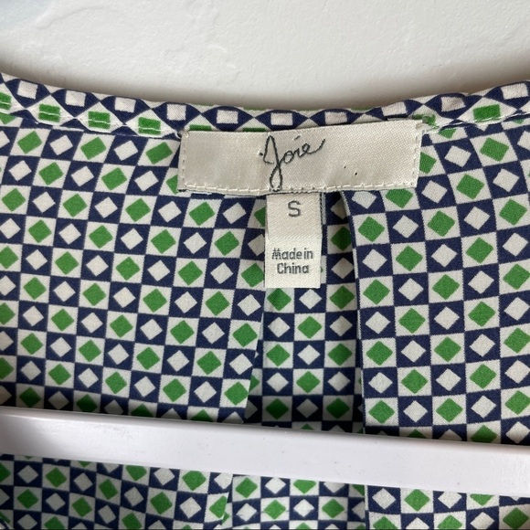 Joie Venicia Silk Split Neck Blouse in Camp Green - Picture 4 of 8